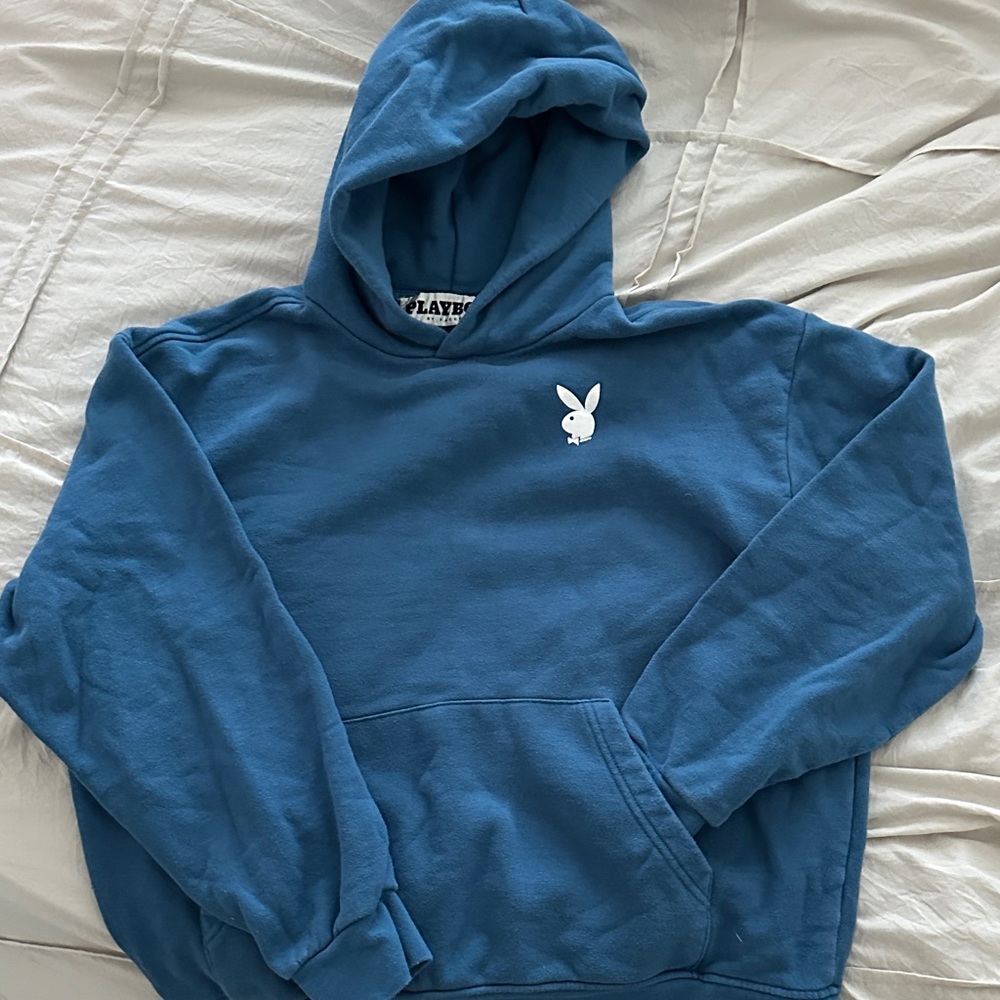 PLAYBOY Men's Classic Blue Hoodie